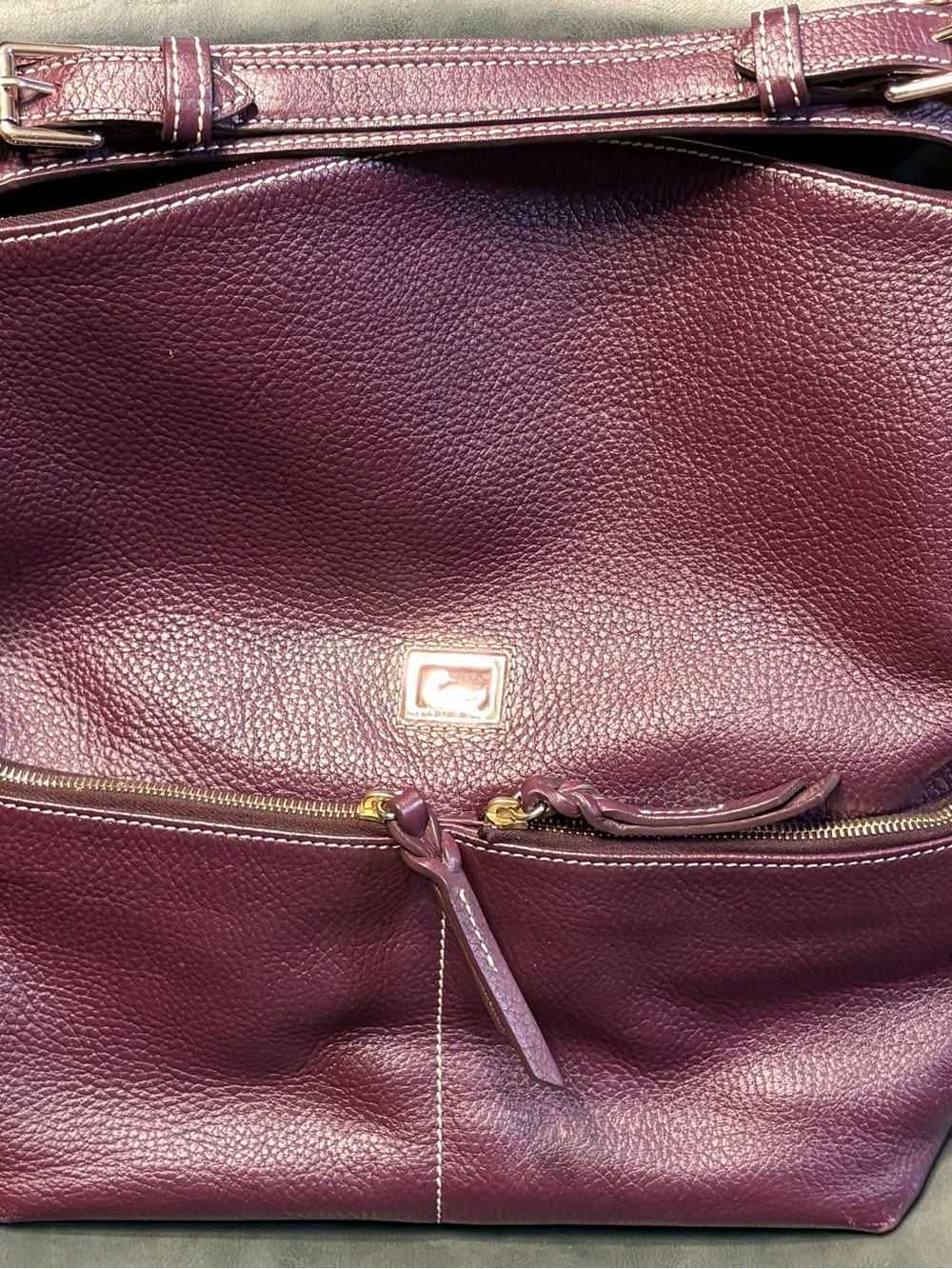Dooney & Bourke Plum Pebbled Leather Tote